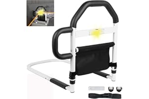 AOLAWCO Standing Aid Bed for Seniors mit Licht & Aufbewahrungstasche, Grab Bars for Seniors, Height-Adjustable Grab Bar for Seniors, Safety & Stability, Suitable for Elderly, Disabled, Pregnant Women-Upgrade
