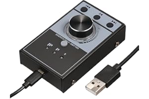 HUIOP Controller di controllo del volume del computer USB multimediale Manopola del controller USB multimediale PC Altoparlante del computer Regolatore audio Regolatore del volume Mute con un clic 3,R