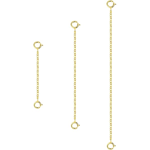 My-Bead Chaîne D'Extension 4.5cm Argent 925 Plaqué Or 24 Carats Pour Colliers Et Bracelets