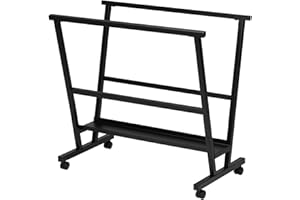 MEEDEN Kunstdruckregal - Trockengestell mit Rollcastern - Metallregal zur Präsentation von Kunstwerken Postern Drucken - Schwarz