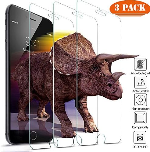 3 Pack iPhone 6S Plus 6 + Rexoo Premium Tempered Glass HD 3D Touch Compatible Hardened tempered glass protection glass screen protector 9H Hardness 5.5 Inch