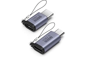 HAUXGOGO Adattatore da USB-C a Micro USB (Set da 2), Trasferimento Dati e Conversione Interfaccia, Ricarica - Grigio
