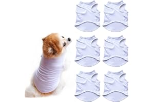 HACRAHO Blanko-Hunde-Shirts, Polyester, blanko, weich, atmungsaktiv, für Hunde, Größe XXL, 6 Stück