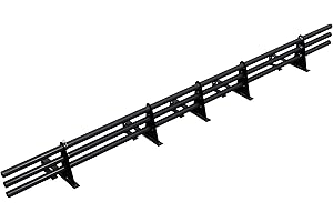 Parotec PARE-NEIGE Kit Tubulaire Complet 2,0 m (200 cm) - Pour toits en tuiles (céramique/béton) – pare-neige/système antineige - 3 tubes, 5 supports - 10 couleurs - RAL 7016 Anthracite