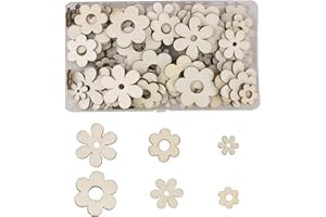FRUHLING Lot de 100 disques de fleurs en bois naturel pour travaux manuels, décoration de table, décoration pour bricolage, artisanat, scrapbooking, arbre de Noël