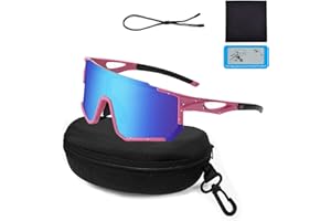 XWUX Occhiali Ciclismo Uomo Polarizzati, Occhiali Veloci da Uomo e Donna, UV400 Occhiali Sportivi Polarizzati, Antiscivolo con Vista HD per MTB, Ciclismo Su Strada, Corsa, Golf, Sci, Rave