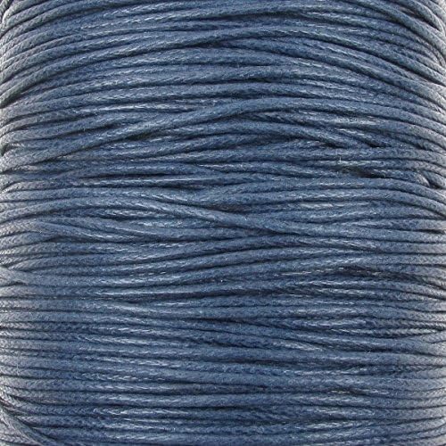 0.6mm Waxed Cotton Cord Thread Shamballa Macrame Jewellery - Navy Blue - 50 metres