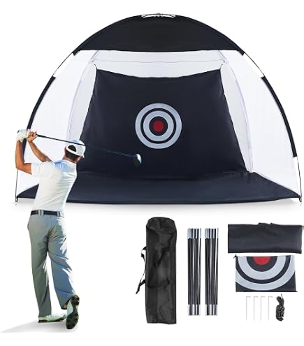 Golf-Übungsnetz 3 X 2,1 M – Mit Tri-Turf-Matte, Für Drives & Chips, Für Garten & Garage, Inkl. Tragetasche