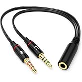 PrimeX PX-8005 Kulaklık Mikrofon Ayırıcı, 3.5 mm Jak 1 Dişi 2 Erkek Y Splitter, Tek Girişli Mikrofonlu Kulaklığı PC ve Laptop