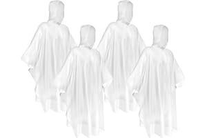 Okydoky Regenponcho mit Kapuze Transparent Kordelzug Kapuze und Dickeres Material, Wasserdicht Einweg Regenjacken für Festivals, Konzert, Wandern, Radfahren, Camping, Outdoo