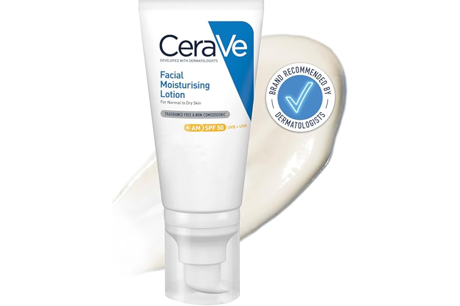 CeraVe AM Facial Moisturising Lotion Normal To Dry Skin 52ml With UV Protection And 3 Essential Ceramides