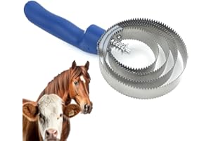 ESFORZARSE Striglia a Spirale, Barretta a Molla per Cavalli, Spazzola per Prurito di Cavallo, Pettine per Curry di Cavallo in Metallo, H4 Anelli Pettine in acciaio inossidabile adatto per cavalli,Pecore e mucche