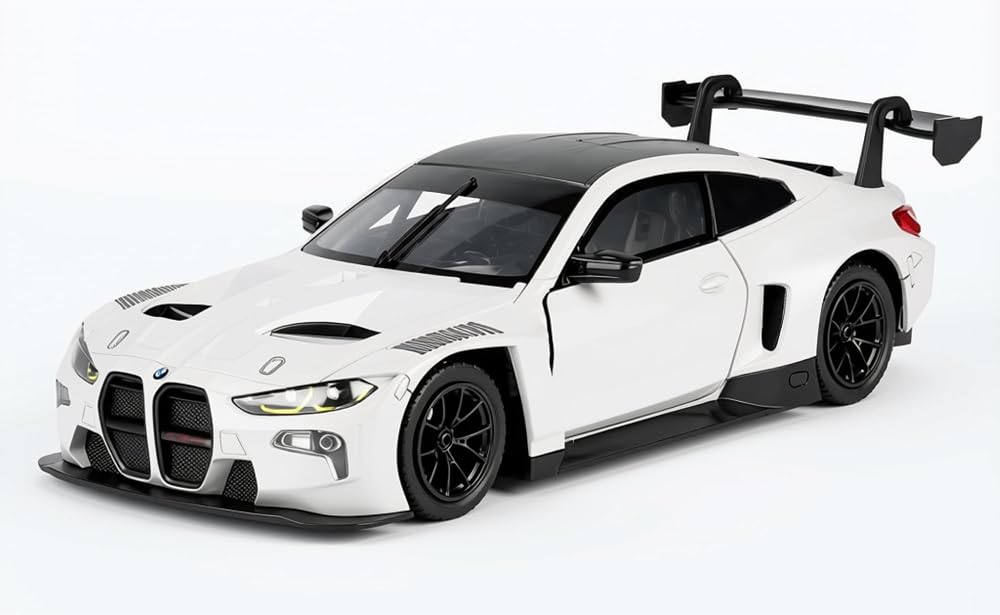 Oyuncak BMWW-M4 GT3 Model Die Cast Model Araba Kutulu Metal Gövde Gerçekçi Görünüm Koleksiyon Ürünü 1:24 Ölçek