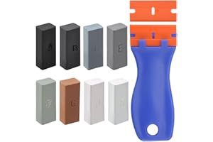 DAKLUNAR Lote de 8 Juego de reparación de cera laminada gris blanco azulejos de cera dura PVC muebles parqué cera de madera reparación de suelos y linóleo masilla de cera para rellenar reparar arañazos
