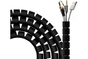 AISENS Organisateur de câble en Spirale 25 mm, Noir, 3 m