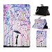 Produktbild Galaxy Tab 3 Lite(7 Zoll) SM-T110/T111/T113 Tablet Hülle,Asnlove PU Ledertasche Schutzhülle+Hart Hülle für Samsung Galaxy Tab 3 Lite(7 Zoll)SM-T110/T111/T113 Tablet Aquarell Mädchen in der Malerei mit Regenschirm Hülle Flip Tasche Schutz Etui Standfunktion Tablet Cover