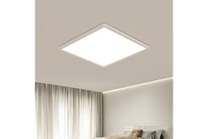 AISKDAN Plafonnier LED, 24W 2700LM Luminaire Plafonnier Carré IP45 Imperméable Plafonnier Salle de Bain, 4500K Moderne Mince 30x2.5cm Lampe de Plafond pour Chambre, Salle De Bain, Cuisine, Bureau, Balcon
