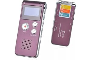 Rigwig Digital Voice Recorder 3072kbps HD Voice Activated Recorder with Playback, 7-Levels Intelligent Noise Reduction Dictaphone Voice Recorder 30H Battery Time Audio Recorder (8GB） (Cherry Red)