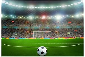 Aoihrraan 1,5x1m Fútbol Campo Telón De Fondo Fútbol ​​Cancha Partido Focos Estadio Juego Fotografía Fondo Deportes Tema Fiesta Decoración Pancarta Niños Cumpleaños Video Brotes Retrato Foto Atrezzo