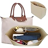 Ke&ccedil;e &Ccedil;anta D&uuml;zenleyici, Longchamp Boy &Ccedil;antalar i&ccedil;in, &Ccedil;ok Cepli ve B&uuml;y&uuml;k Kapasiteli, Kadınlar i&ccedil;in Şık Organizer (Bej, B&uuml;y&uuml;k B