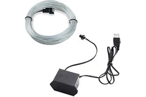 CTRICALVER EL Wire, 5 metrów/16FT Neon Light Drut elektroluminescencyjny, na Halloween Dekoracje Świąteczne DIY Dekoracja Wnętrza Samochodu (Ice Blue)