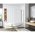 Acezanble 1000X1400mm New Chrome 180 Degrees Pivot Shower Bath Screen