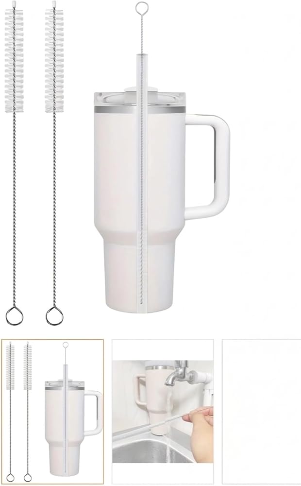 Yenigeldi 2 Adet Uzun Pipet Temizleme Fırçası, 30 cm, Paslanmaz Çelik ve Dayanıklı Naylon Uçlu, Stanley Quencher ve Büyük Boy Termoslar için Hijyenik Yıkama