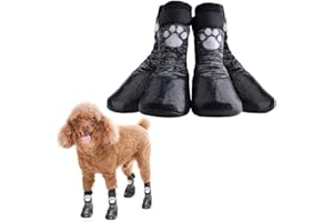 HOMIMP Dog Socks Anti Slip with Straps Traction Control Waterproof Paw Protector,M