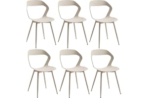 JZGORC Set di 6 Sedie da Pranzo Moderno, Sedie da Cucina, con Gambe in Metallo Sedia e Grande Design Dello Schienale Cavo, Adatto Per Soggiorno e Sala da Pranzo - Kaki + Kaki