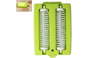 BONTAND Doppelbürstenkopf mit Hand Teppich Tischbürste Kunststoff Sweeper Crumb Dirt Reiniger Roller Tool (zufällige Farbe)
