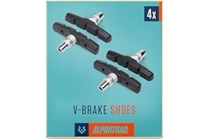 ALPHATRAIL Performance V-Brake Pads I 2 Pairs 70mm I for MTB, City, Trekking, Urban & E-Bikes I high performance brake pads I V-Brakes compatible with Shimano, Tektro, Avid, SRAM, XLC I brake pads for bikes