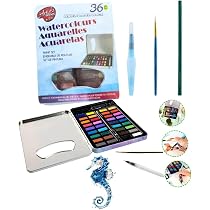Michaels 36 Watercolor Paint Set Professional Watercolor Paint Set Adult 36 Water Colors For Adult Paints Kit Color Pallet 36 Pc Palette With Brush Pen | Water Color Paints To Paint With