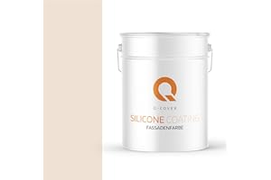 Q-COVER Facade Paint, 10 Litres, Light Beige, Silicone Resin, Exterior Wall Paint, Weatherproof