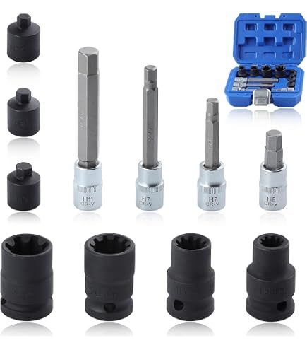 Jeu De Douilles Pour étrier De Frein CHICIRIS 17 Pièces - 11.5, 20, 22mm, Acier CR MO - Outil De Dépose étrier - 6