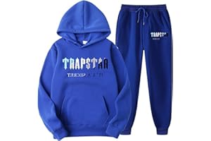 BYIYGSL Set di Tuta da Uomo e Donne Trapstar di Marca alla Moda,Giacca con Cappuccio E Pantaloni,Felpa con Cappuccio,Set Felpa In Pile Con Cappuccio