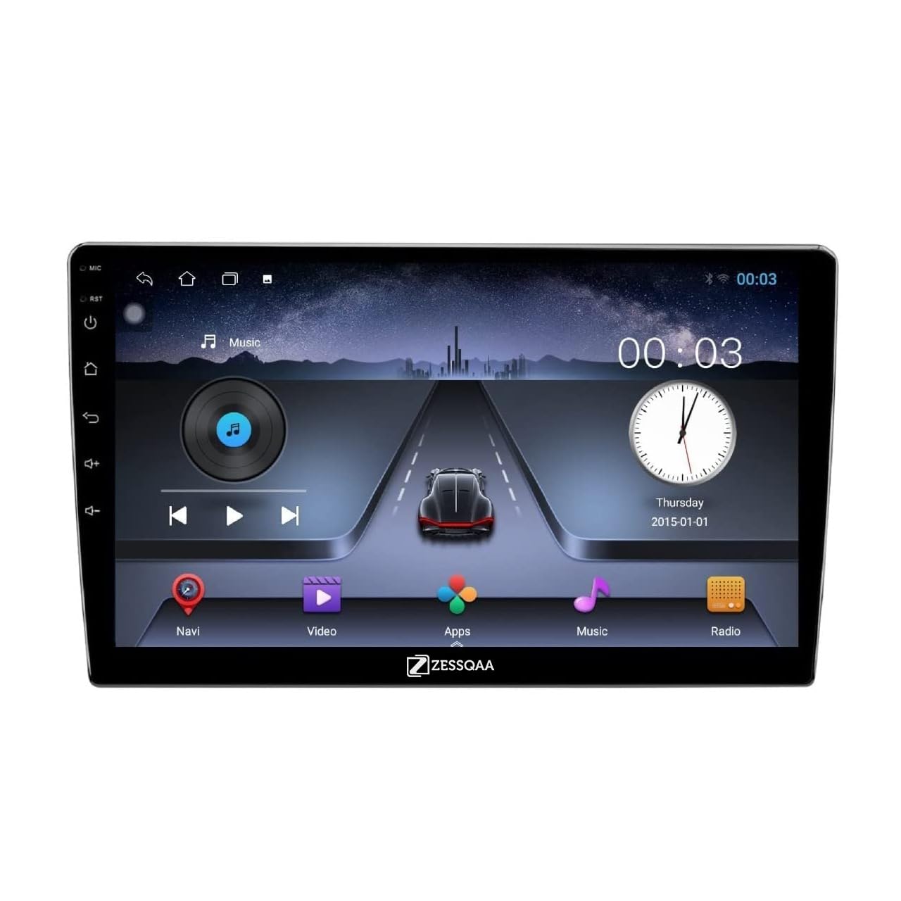ZESSQAA TS7 9INCH Car Android Multimedia Player 2GB/16GB RAM & ROM,IPS Screen,Gorilla Glass Car Stereo (Double Din) Wi-Fi | Bluetooth