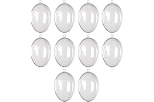 ‎LOMYLM 10St Ostereier zum Befüllen Plastik Transparente Kugeln Aufhängen Ostern Deko Hängende Ornamente Ostern Basteln Klare Fotokugel zum Basteln Malen Dekorieren DIY Ostern Handwerk für Kinder, 63x45mm