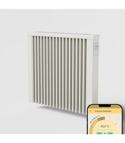 anapont Premium elektrische verwarming met vuurvaste kern - elektrische radiator met geheugensteen chamotte - met thermostaat - energiebesparend - Made in Germany (Ana-el, 2400 Watt 630h x 1280b
