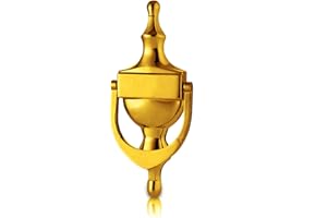 XFORT® Battente per porta a urna vittoriana in oro lucido, eleganti mobili per porte d'ingresso con un design classico d'epoca, perfetto per avvisare i visitatori