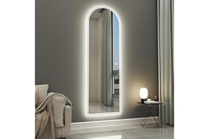 ‎BOROMAL Boromal Ganzkörperspiegel Standspiegel 150x50cm Standspiegel Ganzkörperspiegel mit Beleuchtung Bodenspiegel 3 Lichtfarbe Dimmbare LED Wandspiegel mit Touch-Schalter