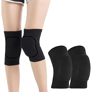 Genouillères élastiques Unisexes - Paire, Antidérapantes, Polyester - Pour Danse, Football, Yoga, Volley - 6