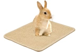 GÉNÉRIQUE Tapis à Gratter pour Lapins - Tapis de Grattage Naturel en Sisal pour Chats et Lapins,Jouets à Mâcher Naturels pour Petits Animaux, Litière Rafraîchissante et Accessoires de Cage pour Nidification et