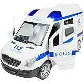 Toyaş Işıklı Sesli Metal Polis Aracı &Ccedil;ek Bırak Metal Devriye Arabası Kapıları A&ccedil;ılan Aracı 15
