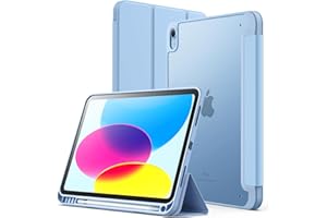 JETech Etui Matowe dla iPad (A16) 11./10. Generacja (2025/2022) z Pencil Uchwyt, Matte Półprzezroczysta Tyłna Obudowa Slim Stojak Ochronny Case (Niebieskie Niebo)