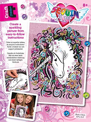 Sequin Art- Kit de Bricolaje para Niños, Unicornio, CREA Bello Arte Colorido con Lentejuelas, (5013-1720)