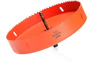 ITOOLFIRM Scie cloche bimétallique de 200 mm pour bois et métal, couronne ronde bimétallique avec profondeur de coupe de 35 mm pour acier, fonte, aluminium, cloison sèche