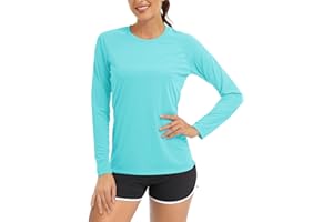 TACVASEN T-Shirts Manches Longues Femme UV Chemise de Protection Solaire UPF 50+ Extérieur Hauts de Performance