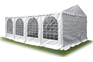 Ambisphere Gazebo professionale XXL con tetto fisso, 550 g/m², in PVC, da giardino, impermeabile, resistente al fuoco, disponibile in diverse misure, colore bianco