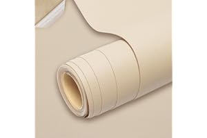 LELEWANGLUO Kunstleder Selbstklebend, Leder Patch Selbstklebend, 44 * 200cm Leder Reparatur Patch PU Lederreparaturband für Sofas, Handtaschen, Jacken, Autositze, Möbel (Beige)
