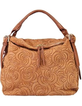 SAMANTHA LOOK Shopper ECHT LEDER cognac Damen Groß, Mittel - 016582